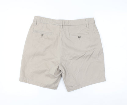 Nautica Men Beige 32W Chino Shorts Cotton Stretch Casual