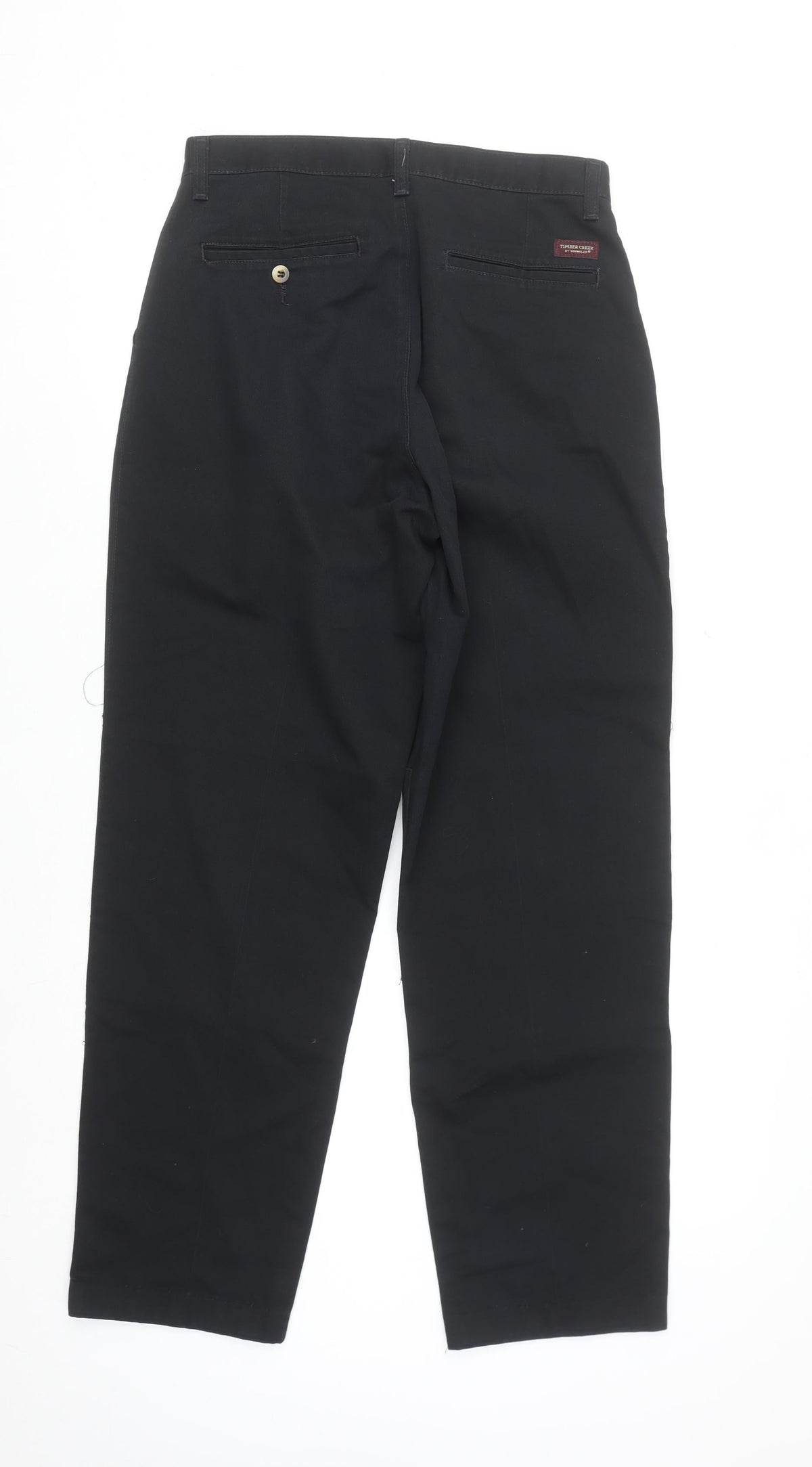 Timber Creek Men's Black Cotton Pleated Chino Trousers 31x32 Regular Fit