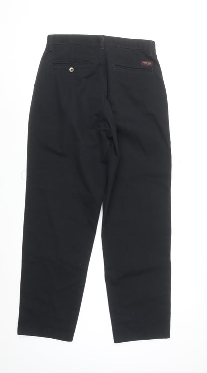 Timber Creek Men's Black Cotton Pleated Chino Trousers 31x32 Regular Fit