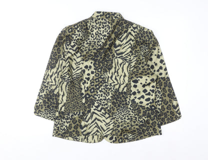 Sag Harbor Women's Petite Animal Print Satin Blouse Size 10