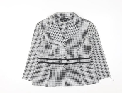 Sweet Women’s Grey Check Single-Breasted Suit Jacket Size 12