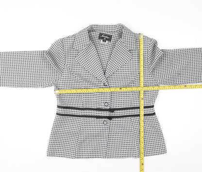 Sweet Women’s Grey Check Single-Breasted Suit Jacket Size 12