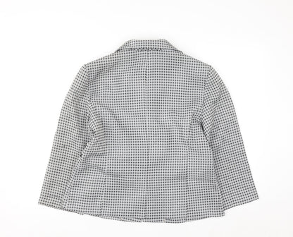Sweet Women’s Grey Check Single-Breasted Suit Jacket Size 12