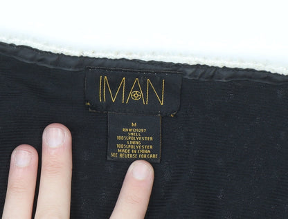 IMAN Women's Black Sequin Tuxedo Style Blazer Jacket Size M
