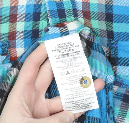 Burton Men's Blue Plaid Flannel Button-Up Shirt Size M