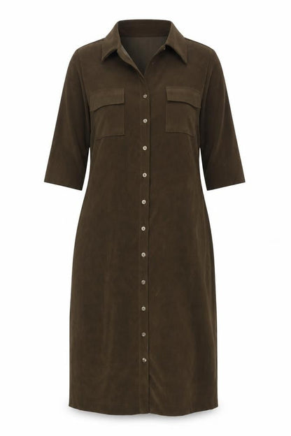 Kathy Ireland Women’s Brown Size 16 Button Shirt Dress