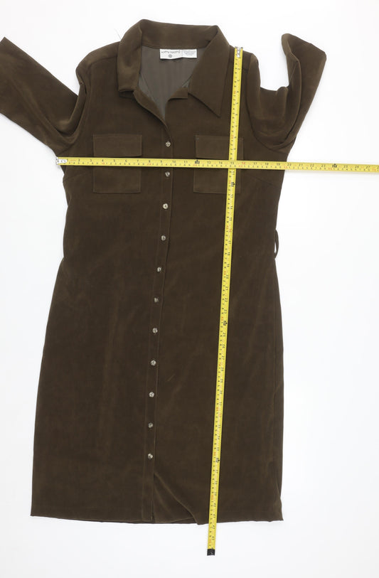 Kathy Ireland Women’s Brown Size 16 Button Shirt Dress