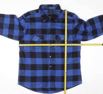 Field & Stream Men’s Blue Black Check Flannel Shirt XL Long Sleeve Cotton