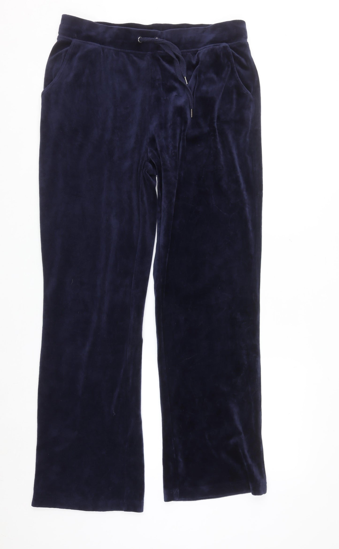 Gloria Vanderbilt Women's Blue Velour Straight Leg Sweatpants M