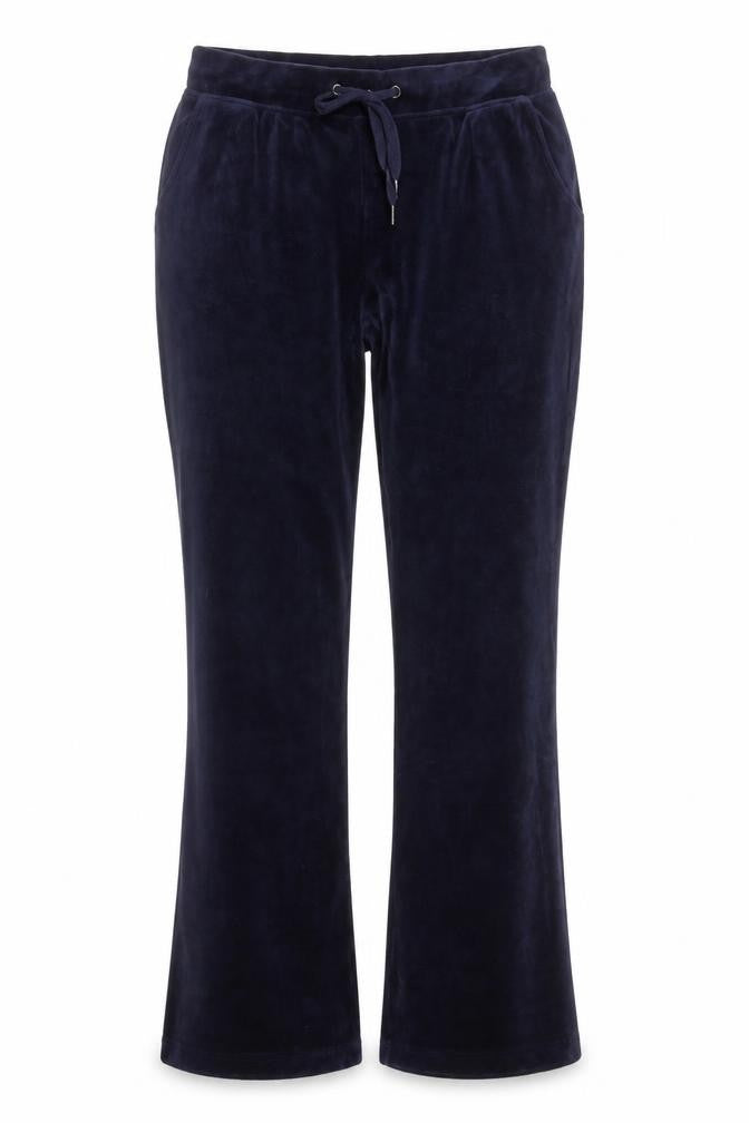 Gloria Vanderbilt Women's Blue Velour Straight Leg Sweatpants M