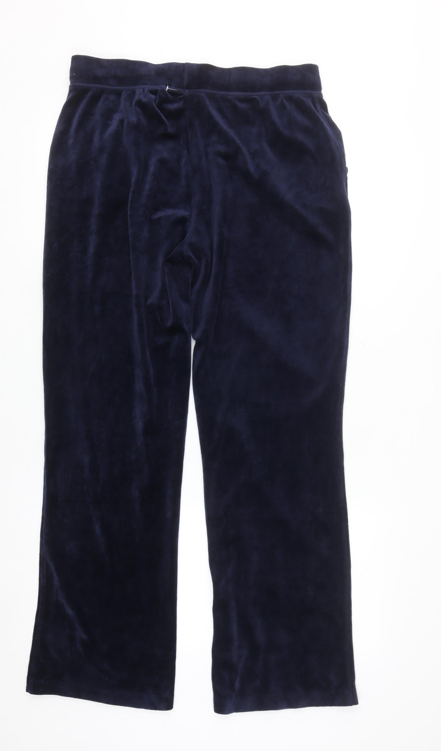 Gloria Vanderbilt Women's Blue Velour Straight Leg Sweatpants M