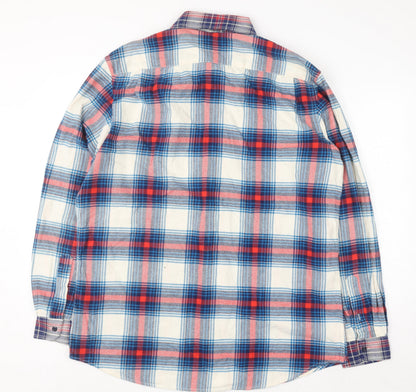 Old Navy Women Multicoloured Plaid Flannel Button-Up Shirt XL Tall