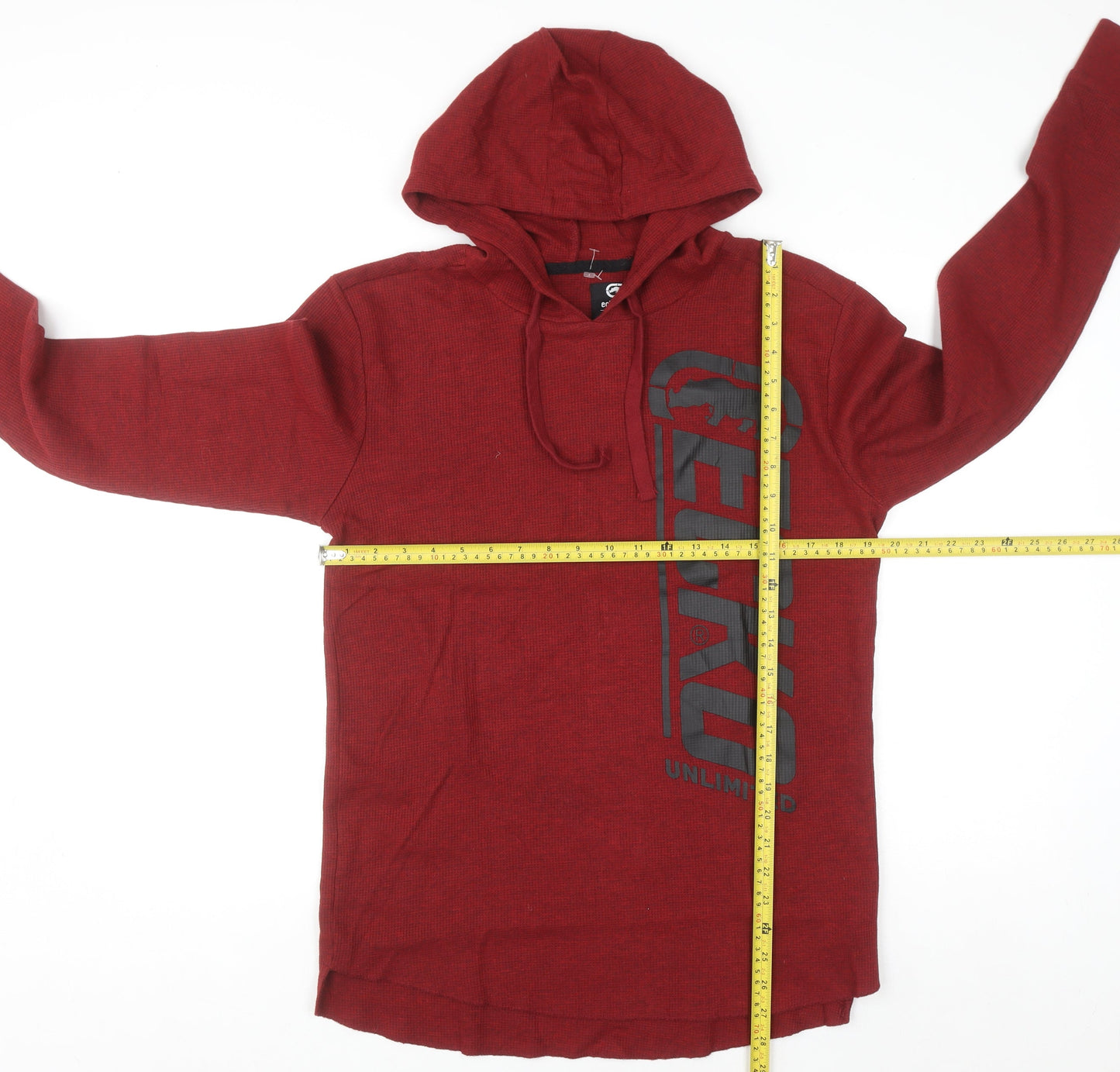 Ecko Unltd Men’s Red Pullover Hoodie L Graphic Print Logo Streetwear