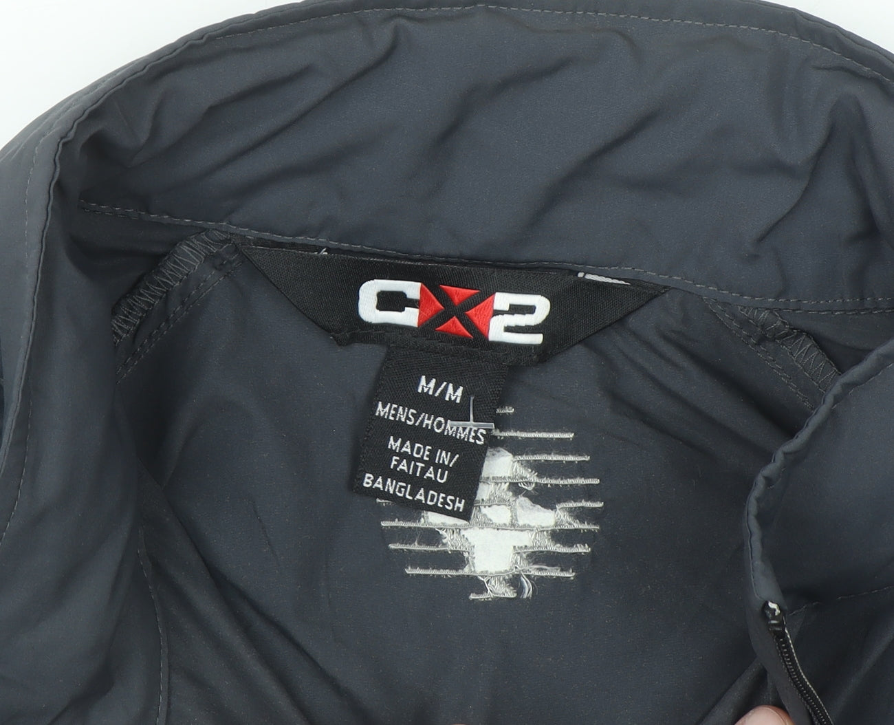 CX2 Men's Grey Windbreaker Jacket Medium Full Zip Lightweight