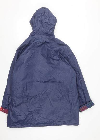 Sailmaker Men’s Blue L Hooded Waterproof Rain Coat Jacket PVC Lined
