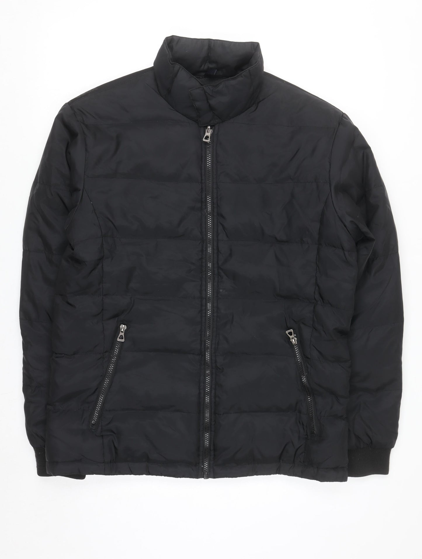 Geox Men’s Black 38 Regular Puffer Jacket Down Filled Zip Winter Coat