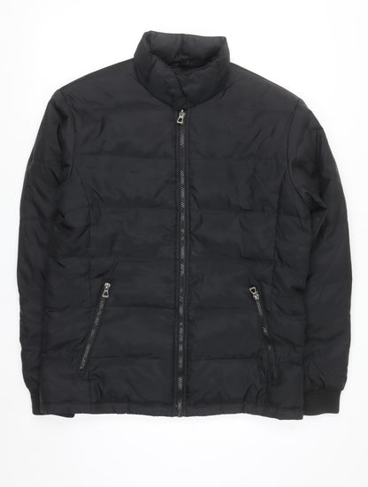 Geox Men’s Black 38 Regular Puffer Jacket Down Filled Zip Winter Coat