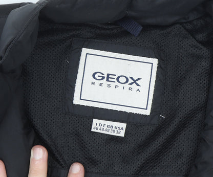 Geox Men’s Black 38 Regular Puffer Jacket Down Filled Zip Winter Coat