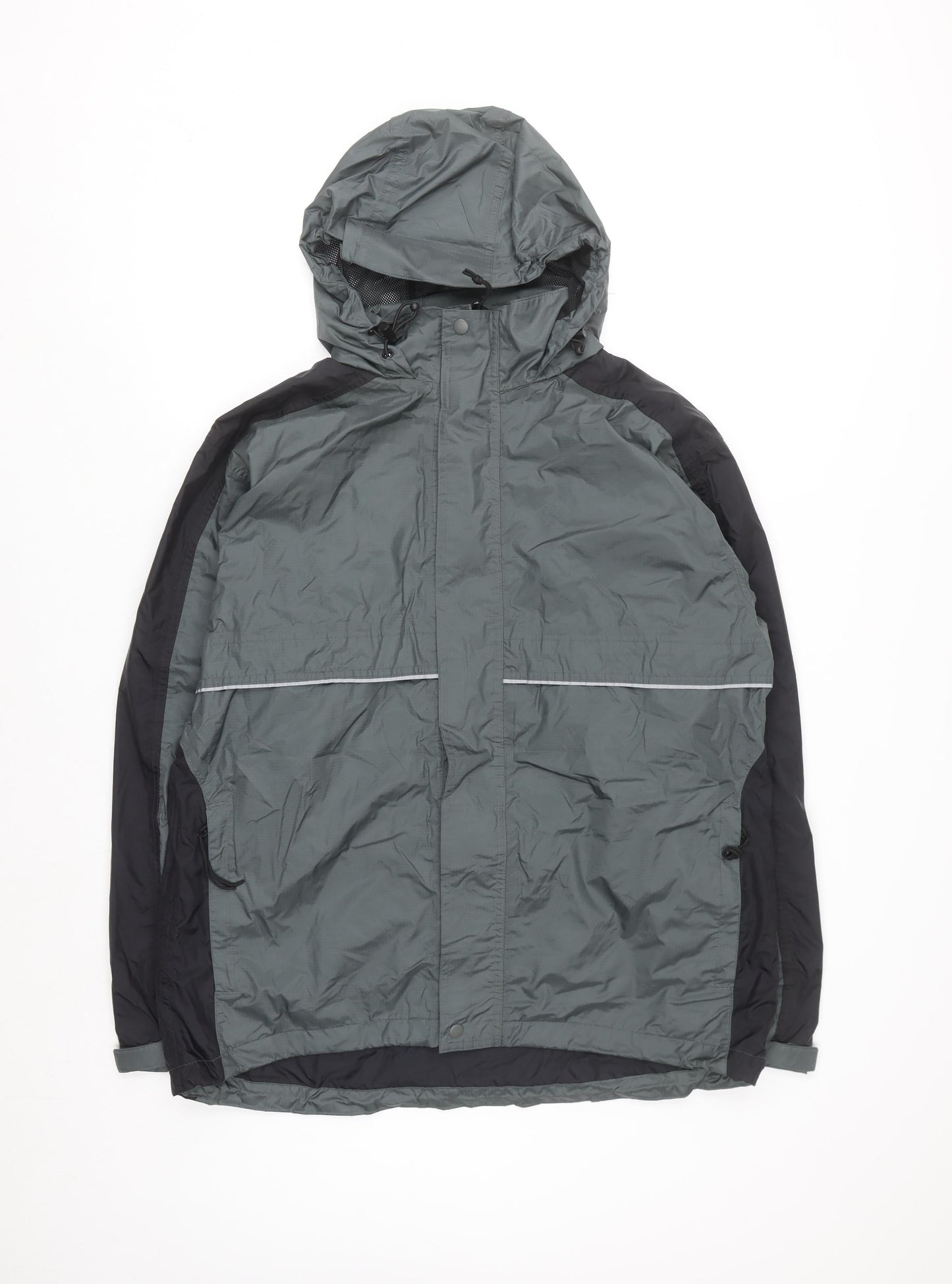 Kirkland Signature Men's Grey Hooded Waterproof Rain Jacket Size M