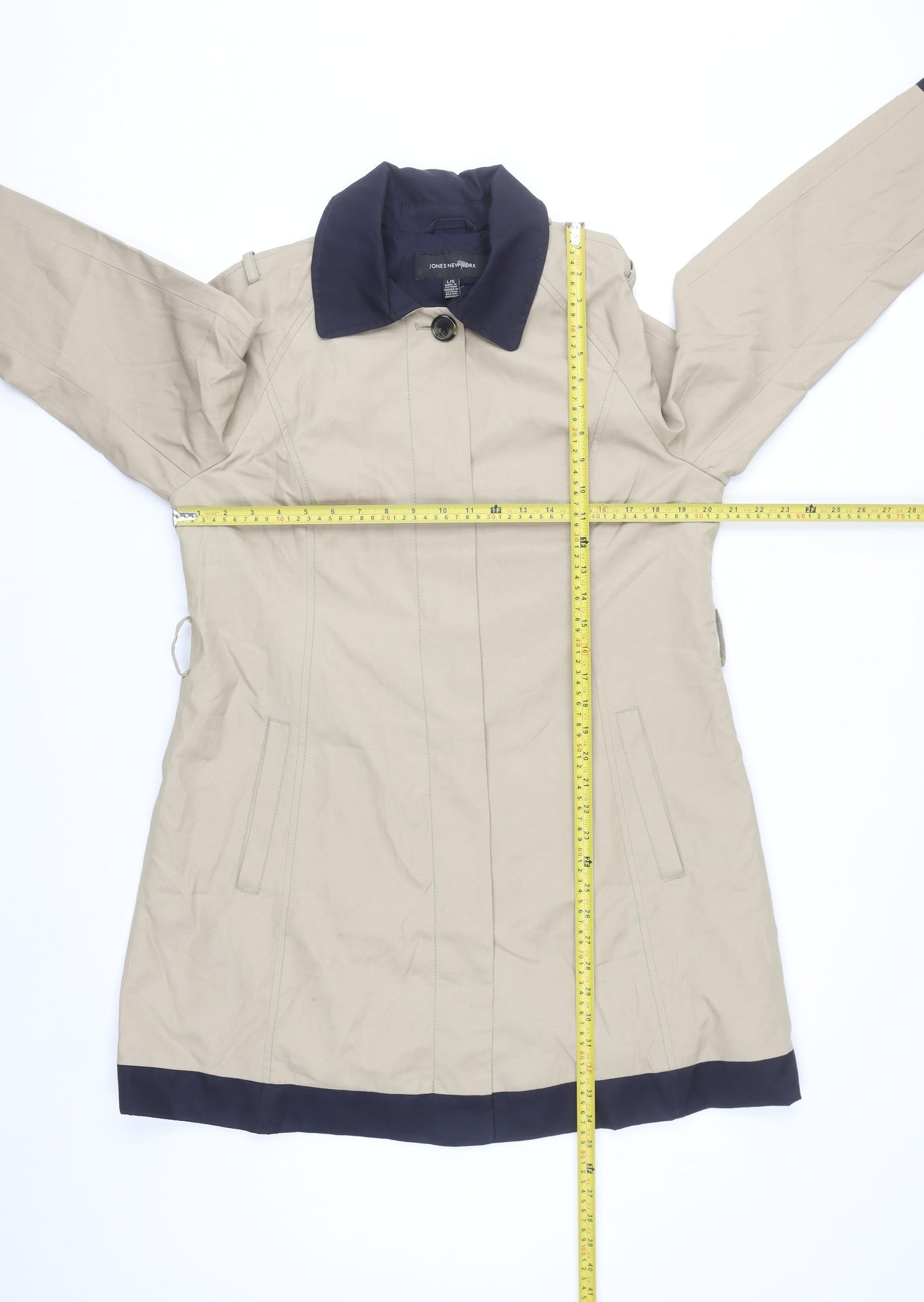 Jones New York Women’s Beige Long Trench Coat Size L