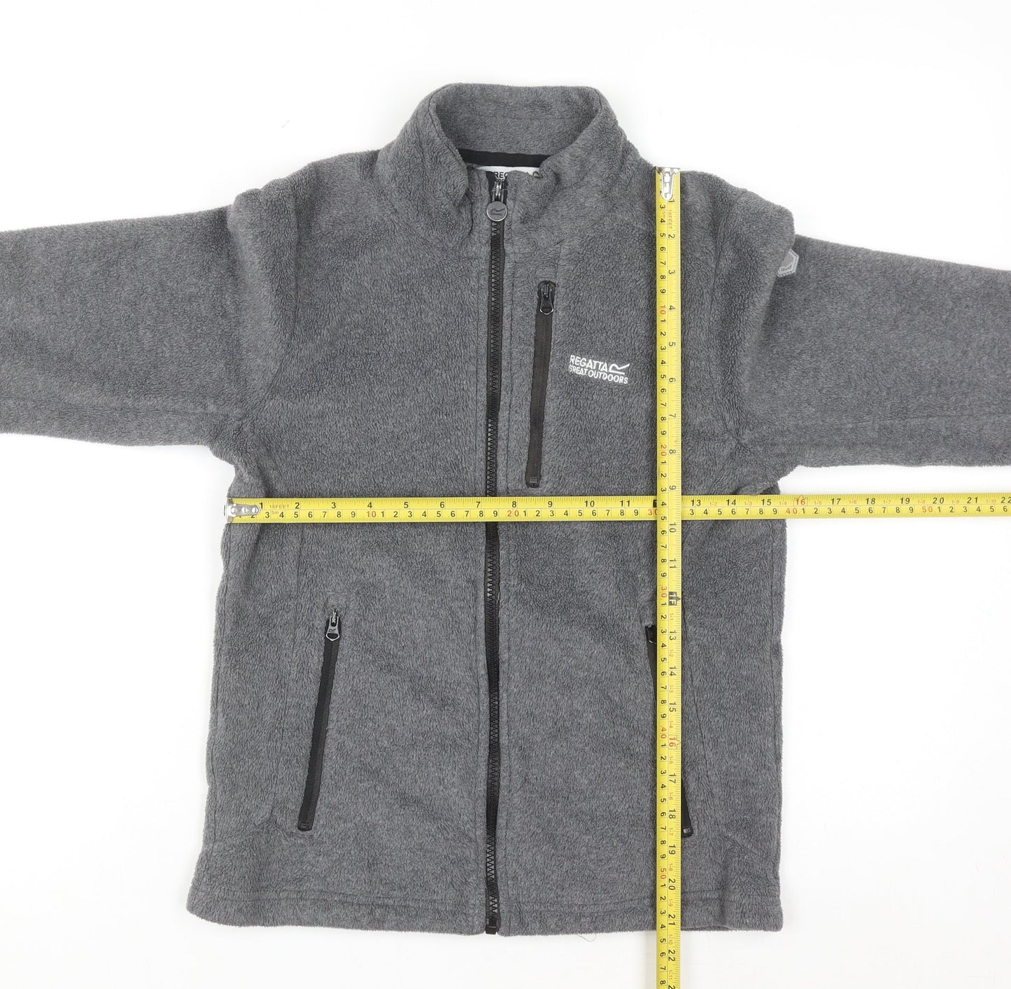 Regatta Boys Grey Fleece Full Zip Jacket 13 Years Outdoor Lightweight Layer