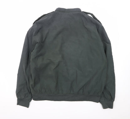 Members Only Men's Green L Bomber Jacket Microfibre Zip-Up
