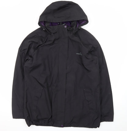 Freedom Trail Women's Black Waterproof Hooded Rain Jacket Size 18
