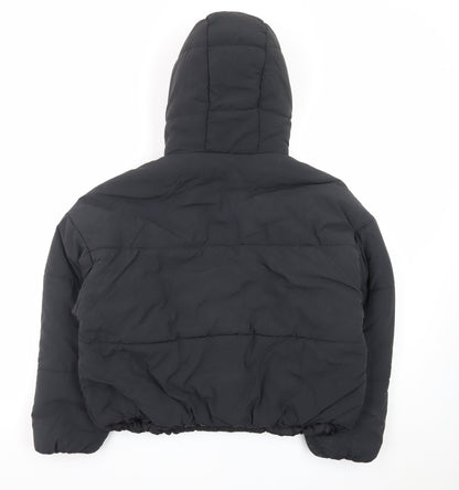 Marks and Spencer Women Black Size 14 Hooded Puffer Jacket