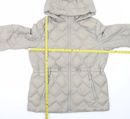 Marks and Spencer Women Beige Size 14 Hooded Puffer Jacket