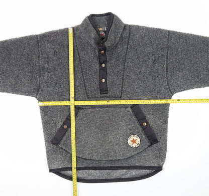 Converse Men's Grey Fleece Henley Sweatshirt Size S Pullover