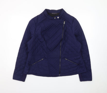 Marks and Spencer Women’s Blue Quilted Short Zip Jacket Size 18