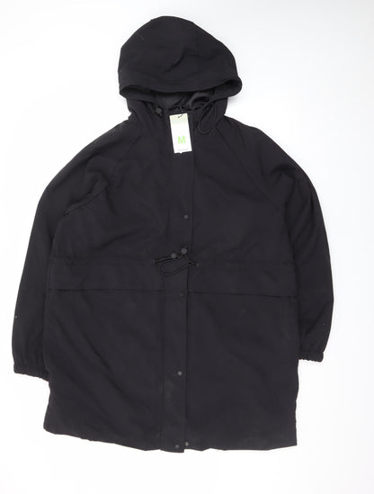 Primark Men’s Black Hooded Parka Coat M Long Polyester Winter Casual
