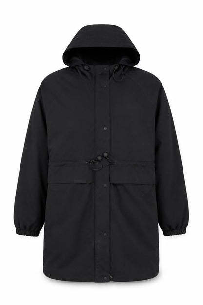 Primark Men’s Black Hooded Parka Coat M Long Polyester Winter Casual