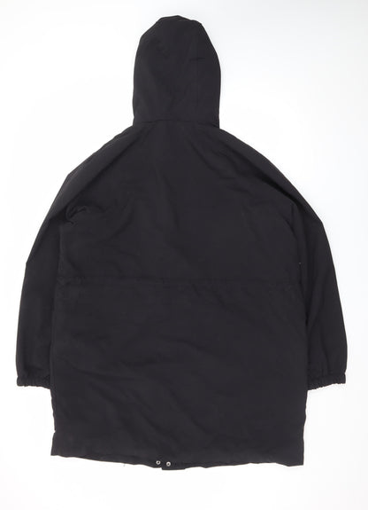 Primark Men’s Black Hooded Parka Coat M Long Polyester Winter Casual