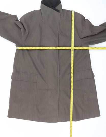 Gallery Women's Brown Long Overcoat Coat M Lined Polyester