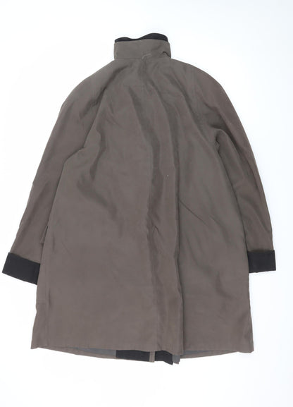 Gallery Women's Brown Long Overcoat Coat M Lined Polyester
