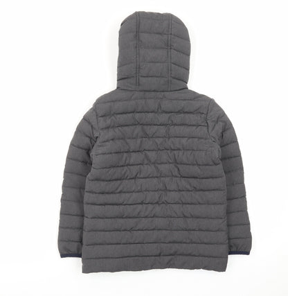 Joules Boys Grey Puffer Jacket Hooded Showerproof Lightweight 6 Years