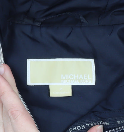 Michael Kors Women's Blue Hooded Puffer Jacket Size M