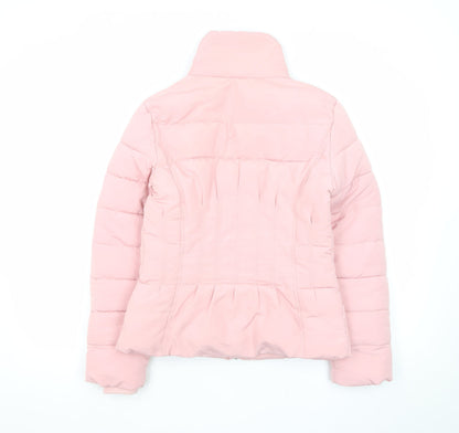 Miss Selfridge Women's Pink Puffer Jacket UK 8 Lightweight