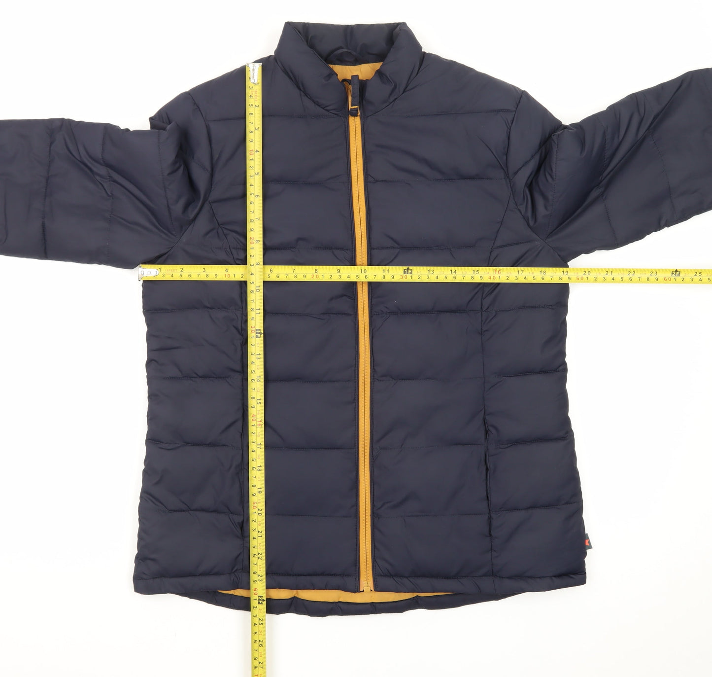 White Stuff Women's Blue Puffer Jacket Size 10 Polyester Zip Mid-Length