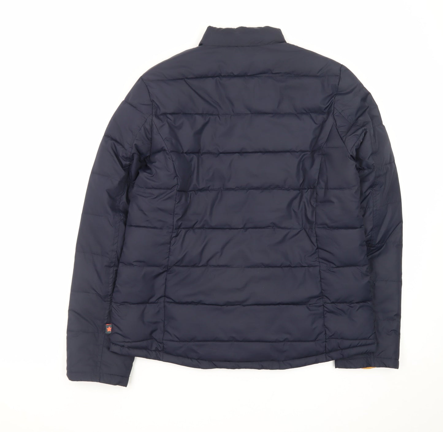 White Stuff Women's Blue Puffer Jacket Size 10 Polyester Zip Mid-Length