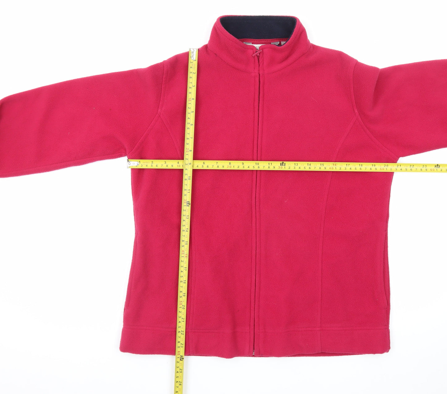 EWM Women’s Red Fleece Full Zip Jacket Size M 14-16 Lightweight