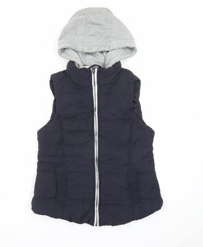 New Look Women’s Black Hooded Puffer Waistcoat UK 12