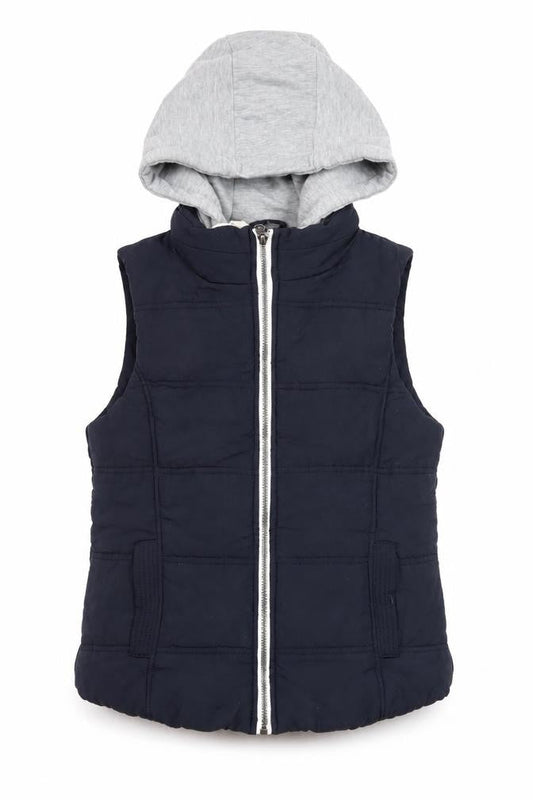 New Look Women’s Black Hooded Puffer Waistcoat UK 12