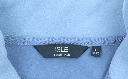 Isle Essentials Women's Blue Fleece Zip Waistcoat Size 18-20