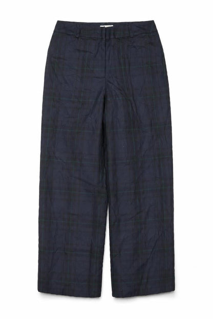 Talbots Blue Check Wool Stretch Women's Trousers Size M