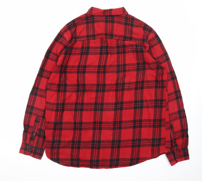 The Foundry Men’s Red Plaid Flannel Button-Up Shirt 2XL Big & Tall