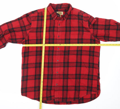 The Foundry Men’s Red Plaid Flannel Button-Up Shirt 2XL Big & Tall