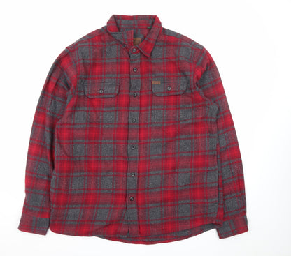Orvis Men's Red Plaid Flannel Button-Up Shirt XL Long Sleeve Cotton Blend