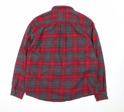 Orvis Men's Red Plaid Flannel Button-Up Shirt XL Long Sleeve Cotton Blend